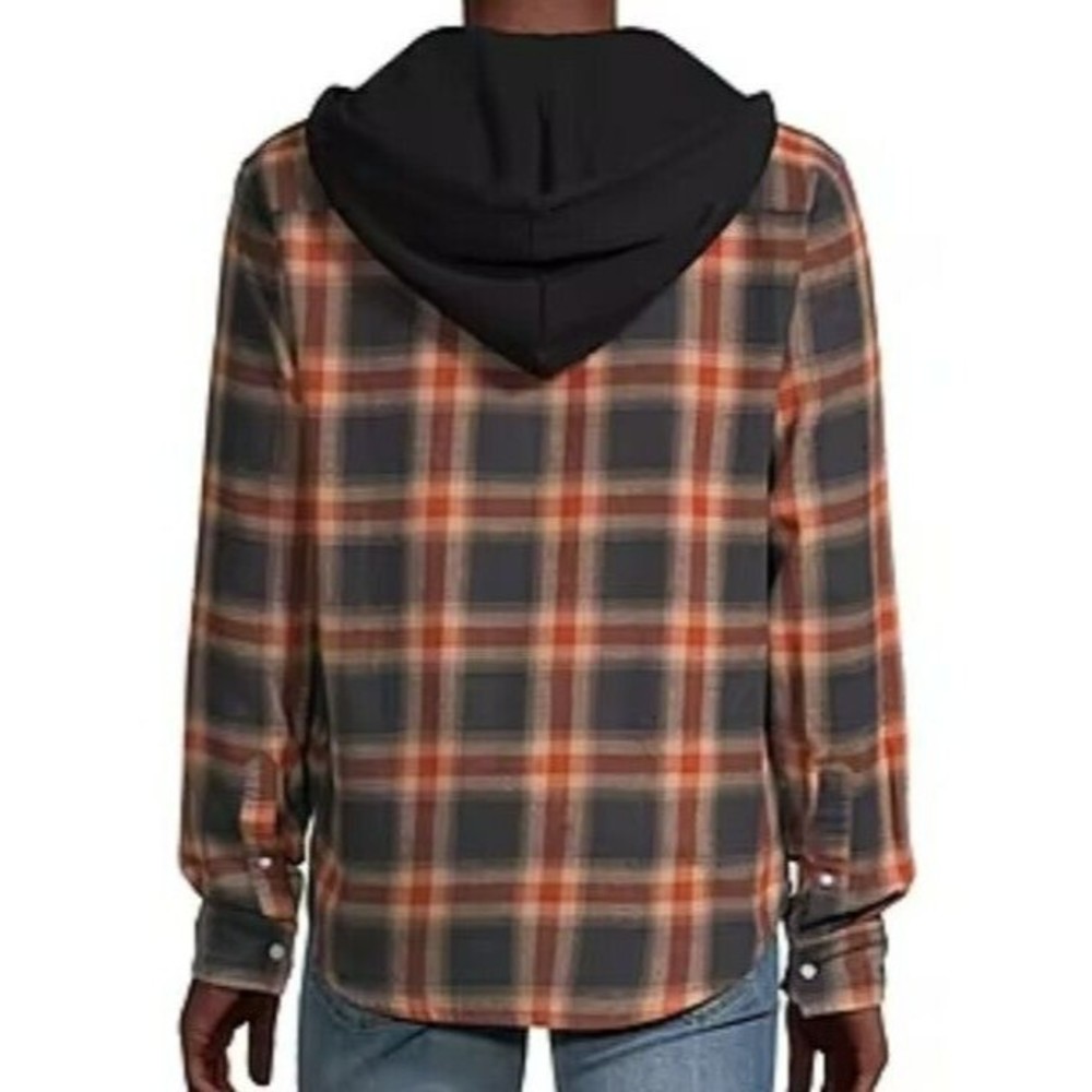 NWT Men's Arizona Hooded Flannel Lightweight Shirt Jacket Size MT Tall
